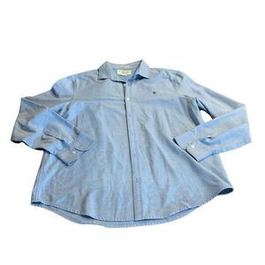 Original Penguin Heritage Slim Fit Blue Cotton Polyester Button Men’s Shirt XL